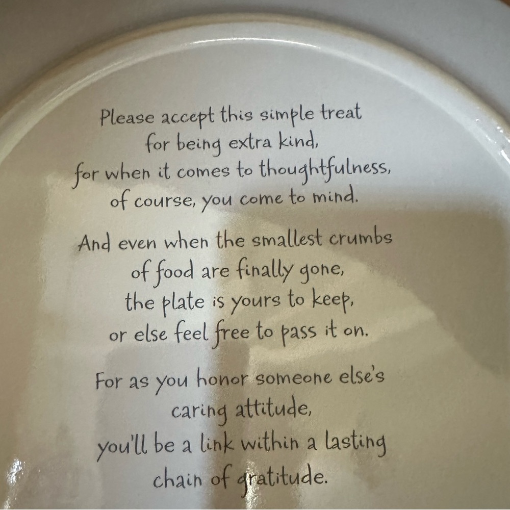 Hallmark “A grateful Plateful” 11.5 inch in diameter Cake Plate/Server. - Picture 3 of 4